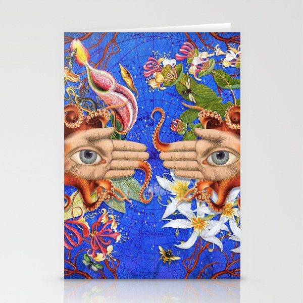 Octopus Floral Fantasy Stationery Cards