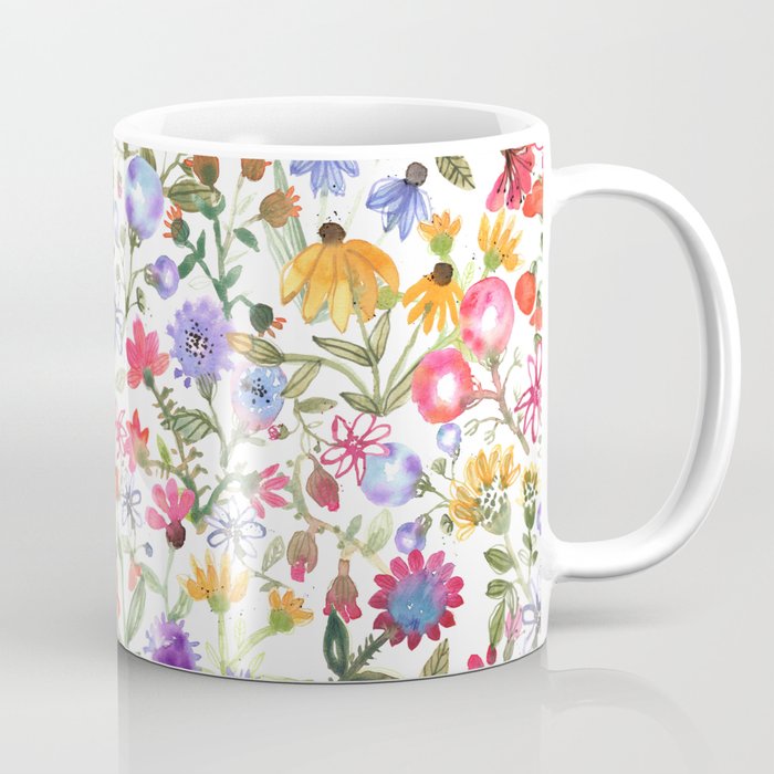 Colorful Watercolor Flowers Coffee Mug