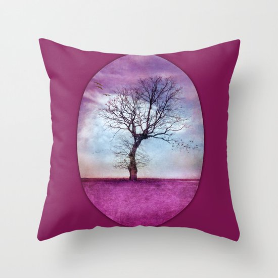 ATMOSPHERIC TREE | Pink Morning Throw Pillow