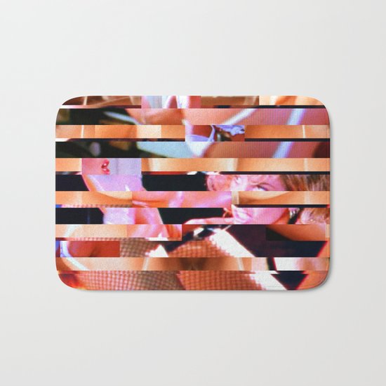 Dinner Party Glitch 1 Bath Mat