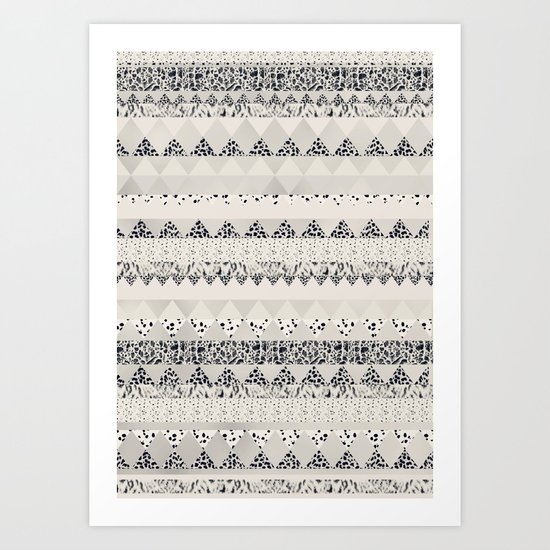 MONOTONE GEOMETRIC ANIMAL PRINT Art Print