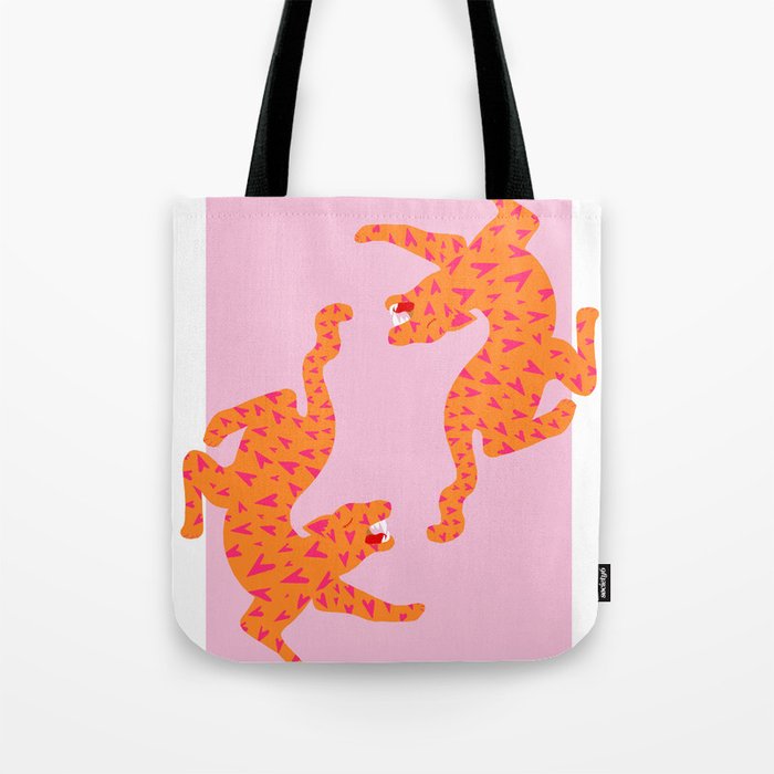 Tiger | Love Heart Print Tote Bag