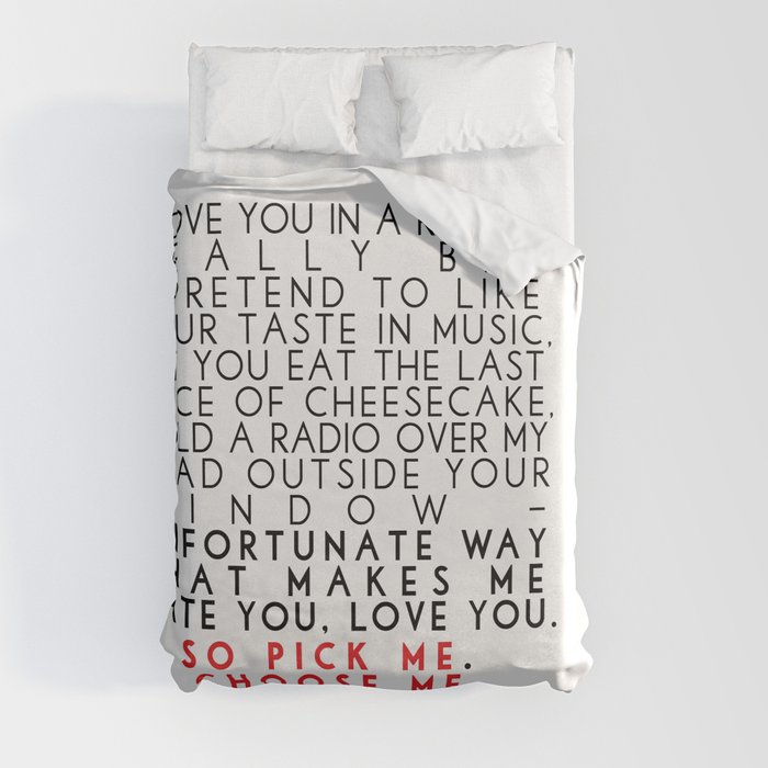 Grey S Anatomy Pick Me Choose Me Love Me Duvet Cover By Frankiecope Society6 Grey S Anatomy Pick Me Choose Me Love Me Duvet Cover By Frankiecope Society6