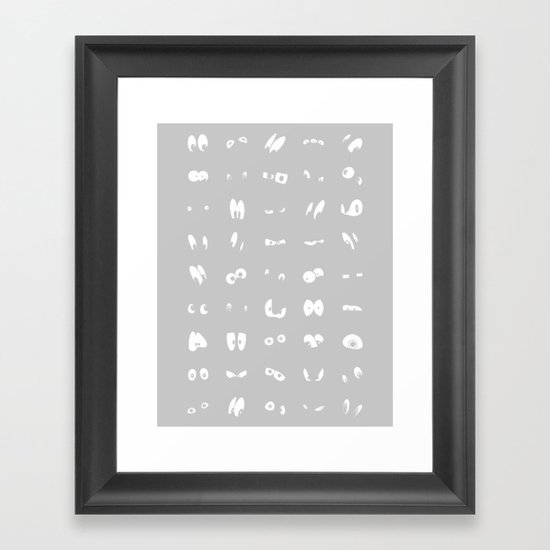 Famous cartoon characters eyes Framed Art Print