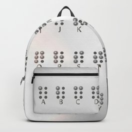 Metal Braille alphabet, tactile writing system used by blind or visually impaired people Backpack