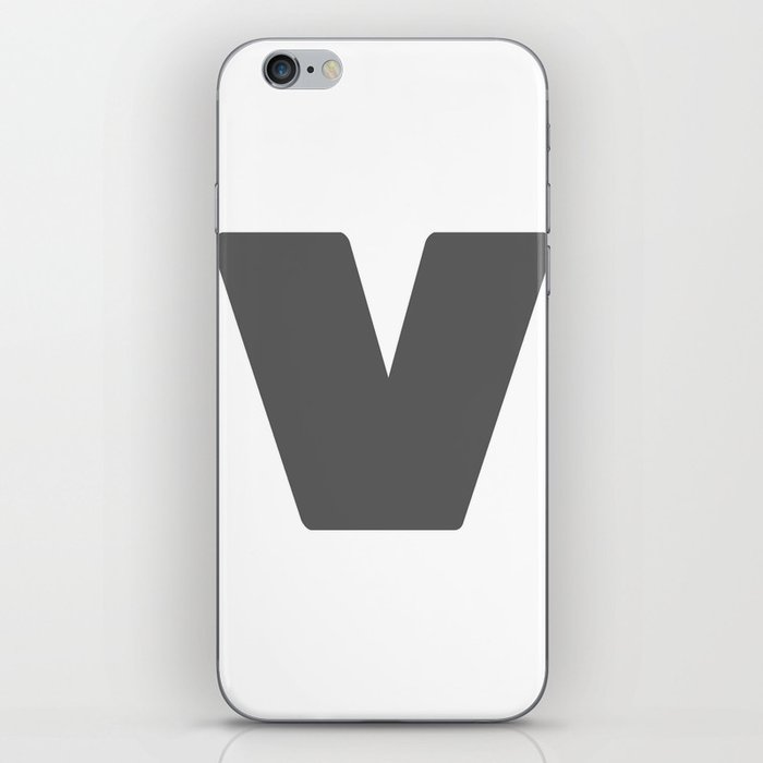 v (Grey & White Letter) iPhone Skin