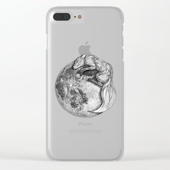 Moon Fox Clear iPhone Case