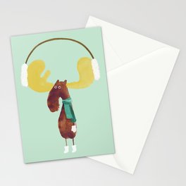 This moose is ready for winter Stationery Card