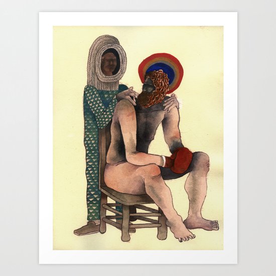Seated Boxer Art Print