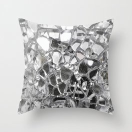 Silver Mirrored Mosaic Throw Pillow