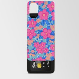 Summer Floral Pattern Magenta Navy Teal Peach Android Card Case