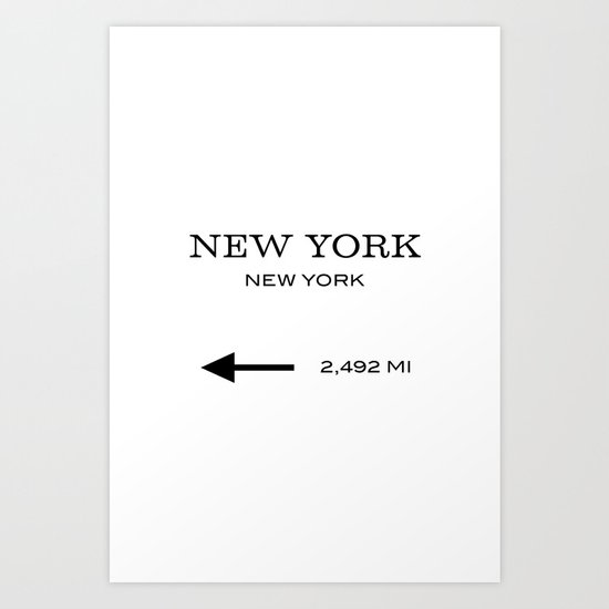 This Way To New York Typography Art Print