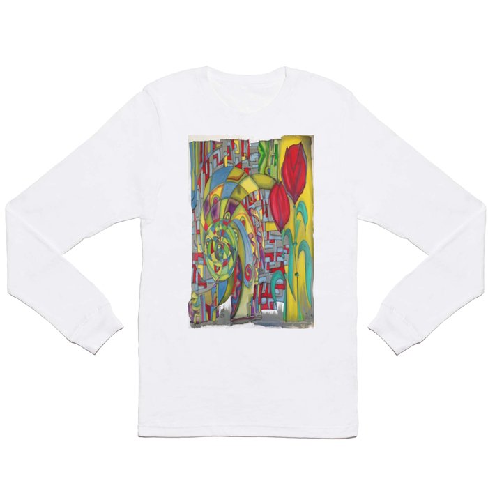 abstract red flower Long Sleeve T Shirt