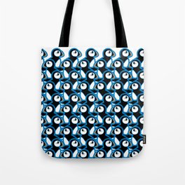 Puffins in Blue Tote Bag