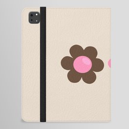 Les Fleurs | 03 - Flowers Print Retro Flower Abstract Floral Art Olive And Pink Flowers Botanical iPad Folio Case