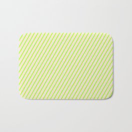 [ Thumbnail: Beige and Light Green Colored Striped Pattern Bath Mat ]