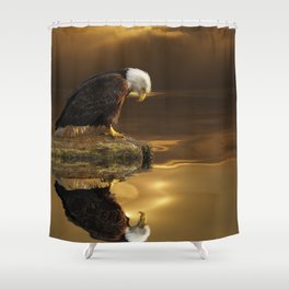 Gratitude - Bald Eagle At Prayer Shower Curtain