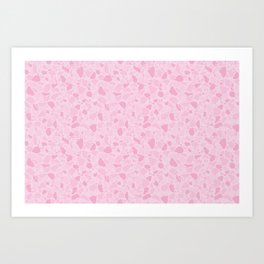 Pink Terrazzo flooring pattern. Digital Illustration background Art Print