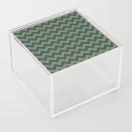 Dark Slate Gray and Sage Green Chevrons Acrylic Box