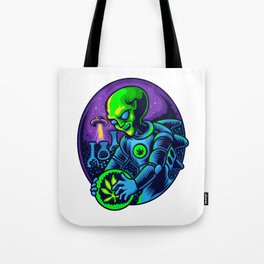 Alien research on cannabis Tote Bag