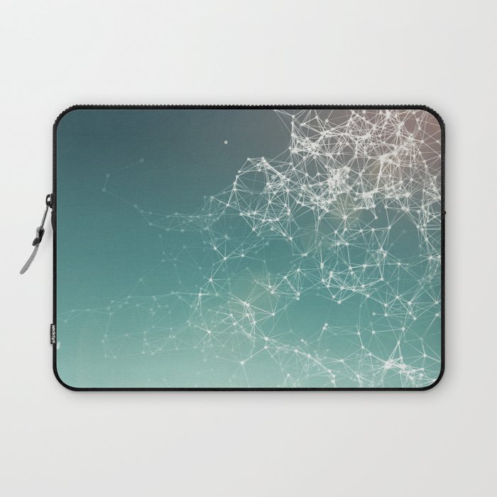Fresh summer abstract background. Connecting dots, lens flare Laptop Sleeve