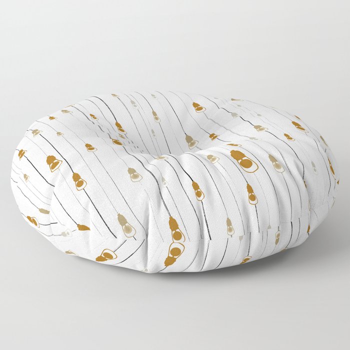 Light Rain Pattern - Golden Floor Pillow