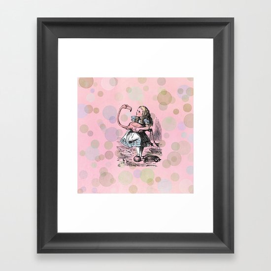 Alice plays Croquet Framed Art Print