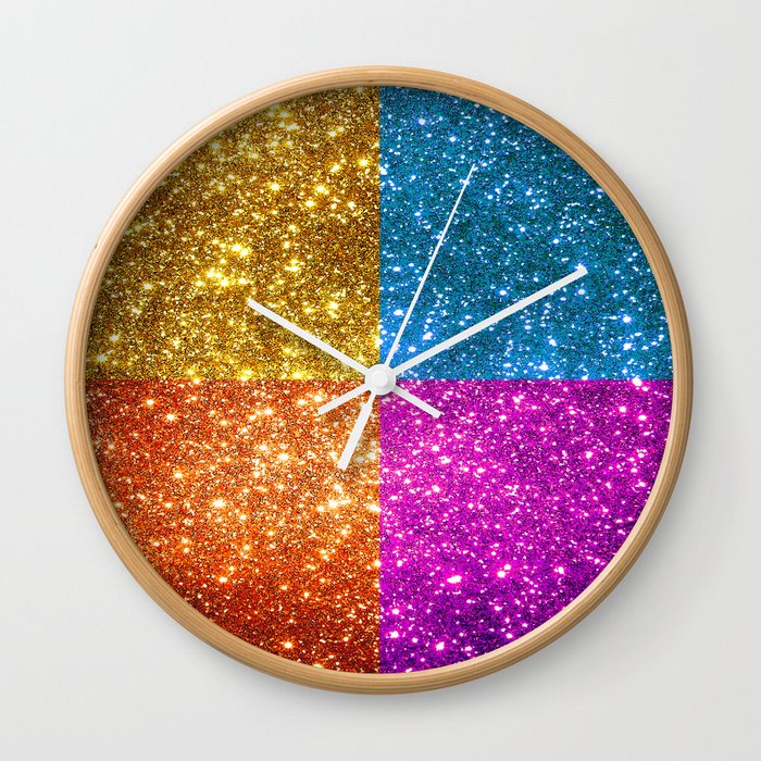Glitter Trendy 4 Colors Collection Wall Clock