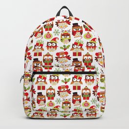Brown Christmas Owls  Backpack