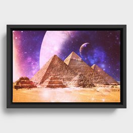 Galaxy Pyramids Framed Canvas