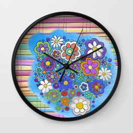 sarape y flore Wall Clock
