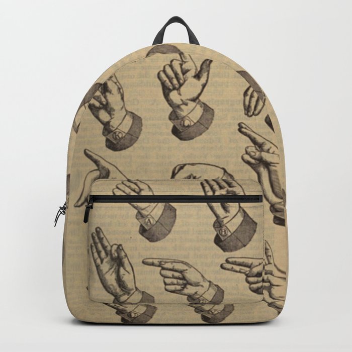 Finger Spelling Chart Backpack by Blue Specs Studio Society6