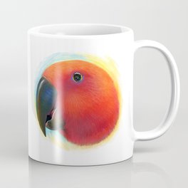 Red female eclectus parrot realistic painting Coffee Mug