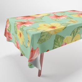 Tropical Flowers and Moths Pattern Tablecloth