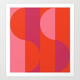 Abstraction_RED_LOVE_GEOMETRIC_PASSION_POP_ART_1129R Art Print