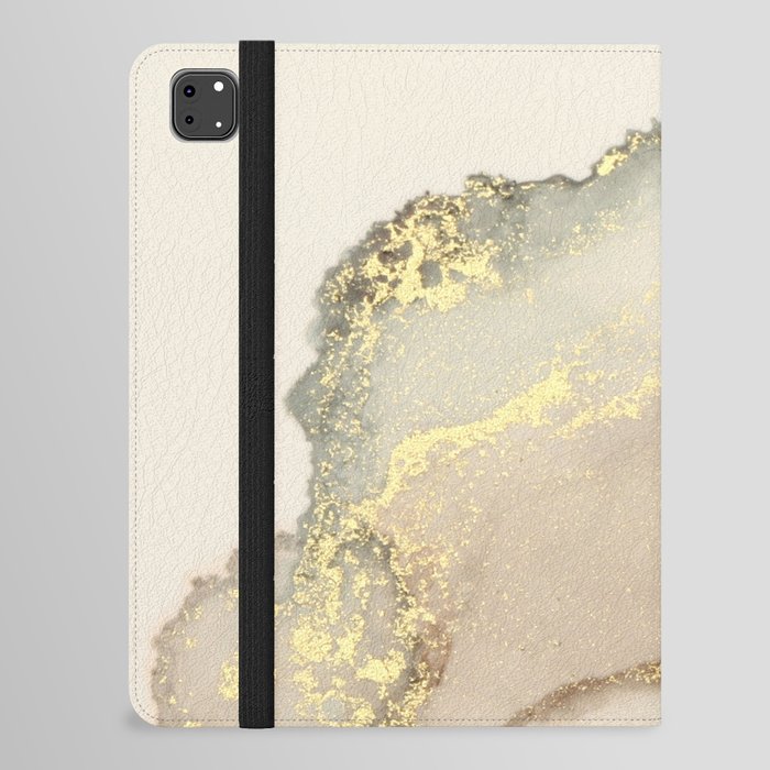 Elegant Golden Stroke | Marble Design iPad Folio Case