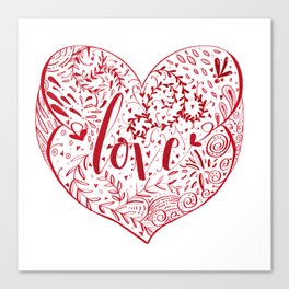 Heart Doodles of Love Canvas Print