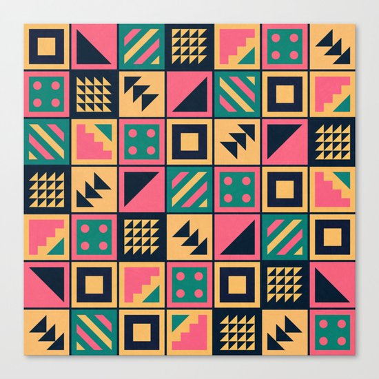 Colorful Geometric Floor Tile Pattern Canvas Print
