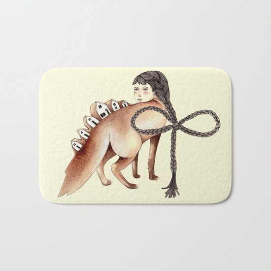 Little Homes of Hair and Wood Bath Mat
