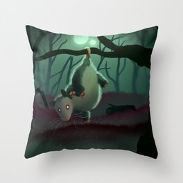 Spooky Opossum Throw Pillow