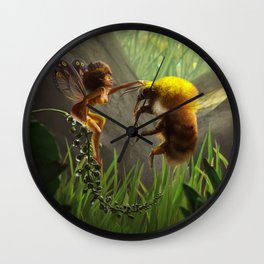 Faerie and Bee Wall Clock