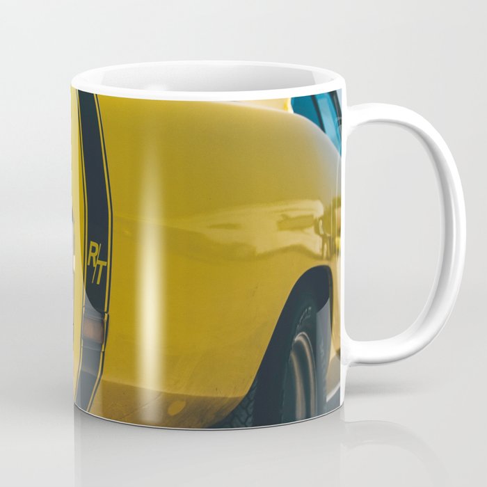 Vintage American Classic Muscle car Charger RT yellow automobile transporation color photograph / photography poster posters Coffee Mug