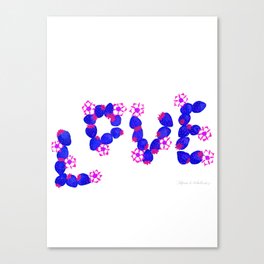 Purple and pink Strawberry Love Canvas Print