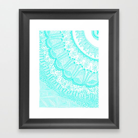 Doodle Madness AQUA Framed Art Print