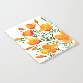Watercolor California poppies Notebook