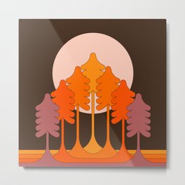Super Worm Equinox Moon Metal Print | Moon, Woods, Luna, Forest, Moonrise, Sunset, 70S, Graphicdesign, Nightsky, Retroart 
