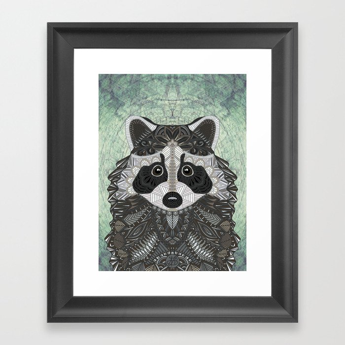 Ornate Raccoon Framed Art Print