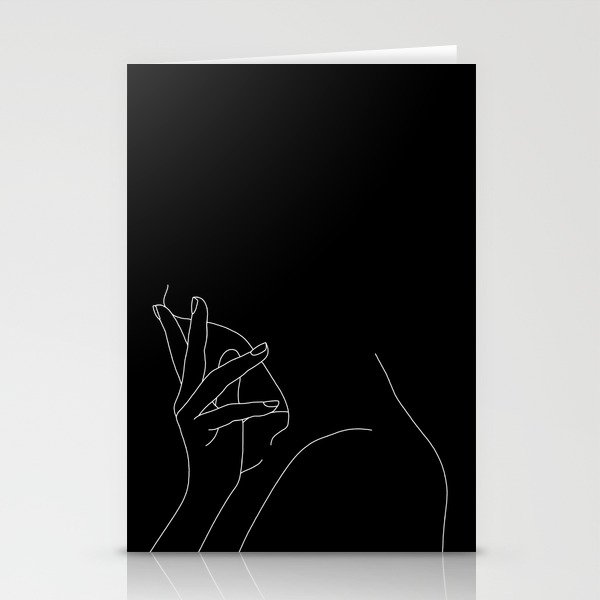Hand on neck line drawing - Josie Black Stationery Cards