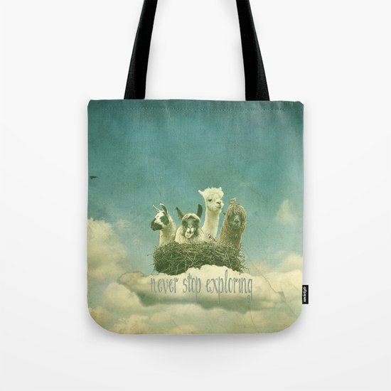 NEVER STOP EXPLORING THE CLOUDS Tote Bag