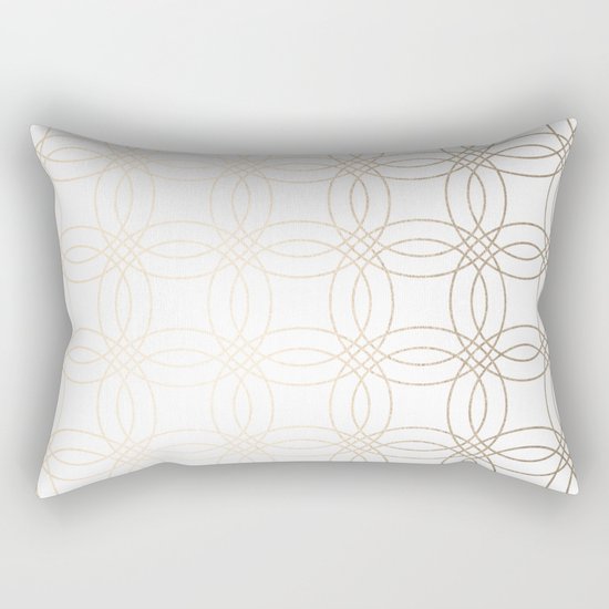 Simply Vintage Link in White Gold Sands on White Rectangular Pillow